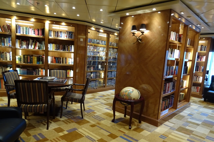 Bibliotheek op de Crystal Symphony