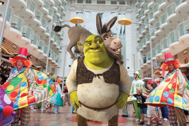 Shrek aan boord bij Royal Caribbean